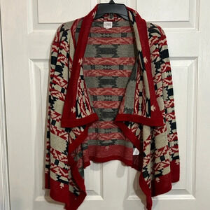 B SHARP Women’s Cardigan Sweater Size Large Medium - Aztec Design